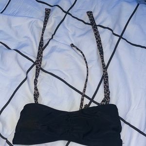 black and cheetah print bikini top